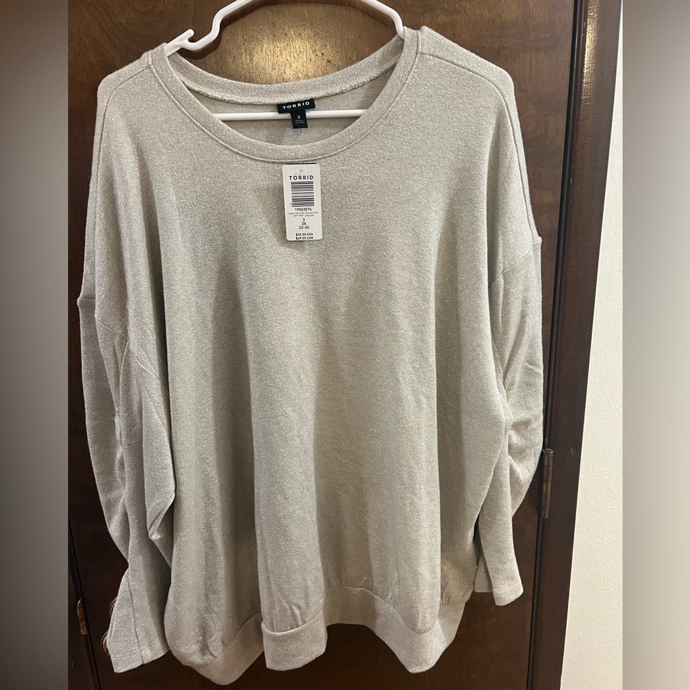 Torrid sparkly off white sweater, size 3